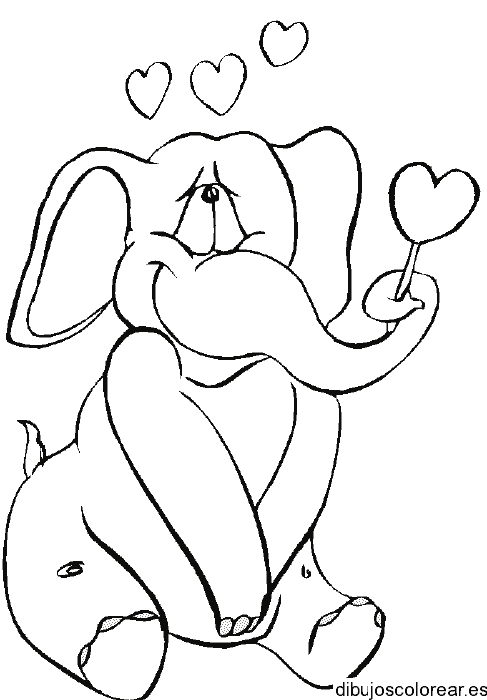 Dibujo de un elefante enamorado