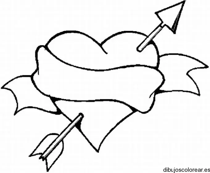 Dibujo de un corazón con flecha