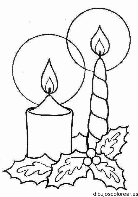 Dibujo de dos velas navideñas