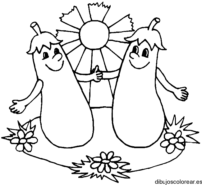 Dibujo de dos berenjenas