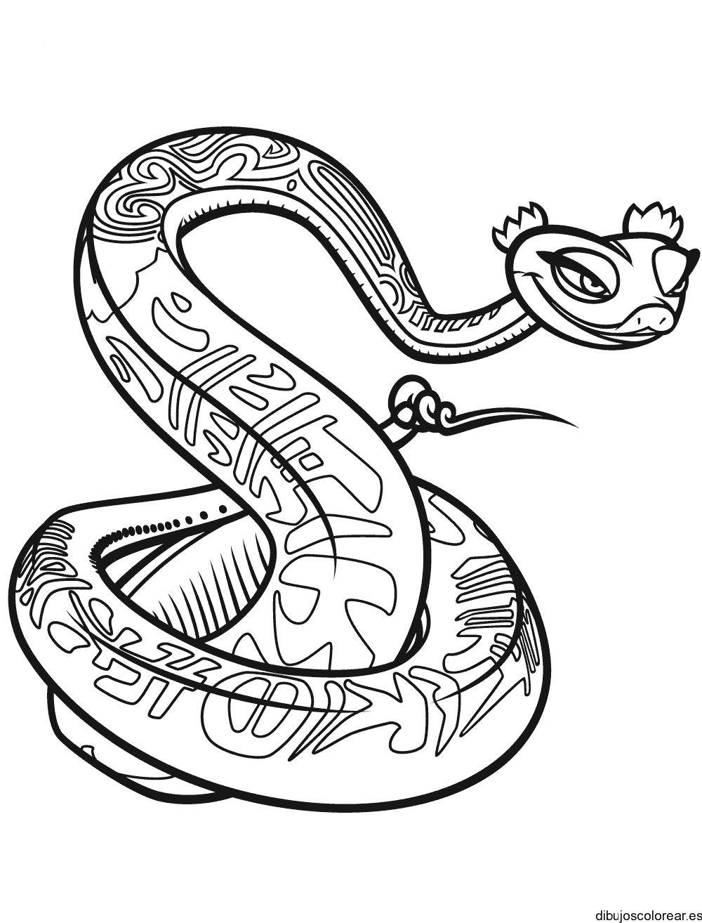 Dibujo de una serpiente sonriendo