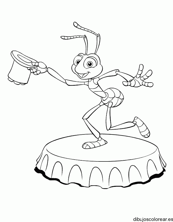 Dibujo de una hormiga actuando
