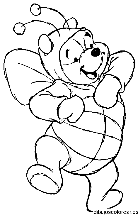 Dibujo de Winnie the Pooh disfrazado de abeja