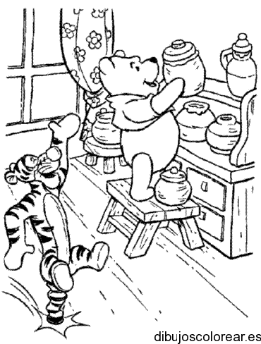Dibujo de Winnie Poh con Tigger
