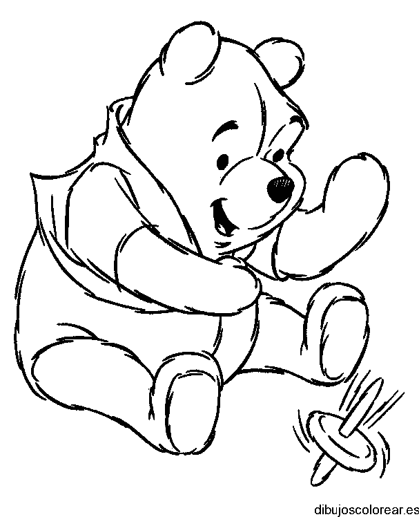 Dibujo de Winnie Poh jugando