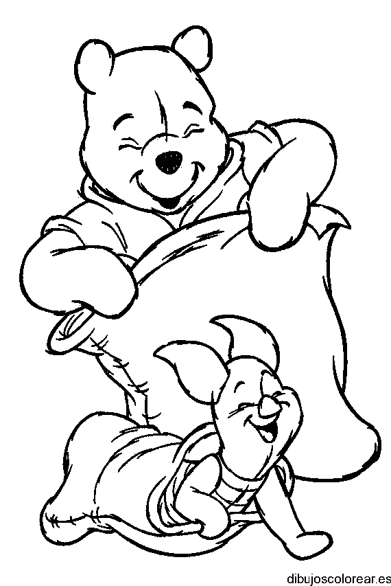 Dibujo de Winnie Poh divertiéndose