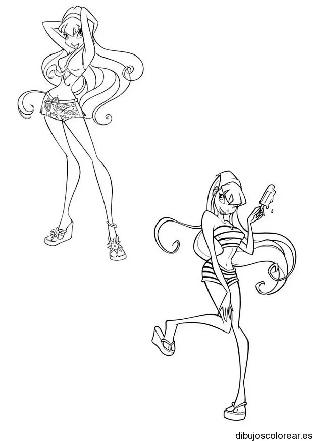 Dibujo de dos chicas de Winx Club